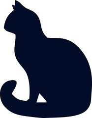 Simple black cat silhouette vector on white, great for pet designs, decor, and branding.