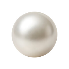 Single lustrous white pearl isolated on transparent background