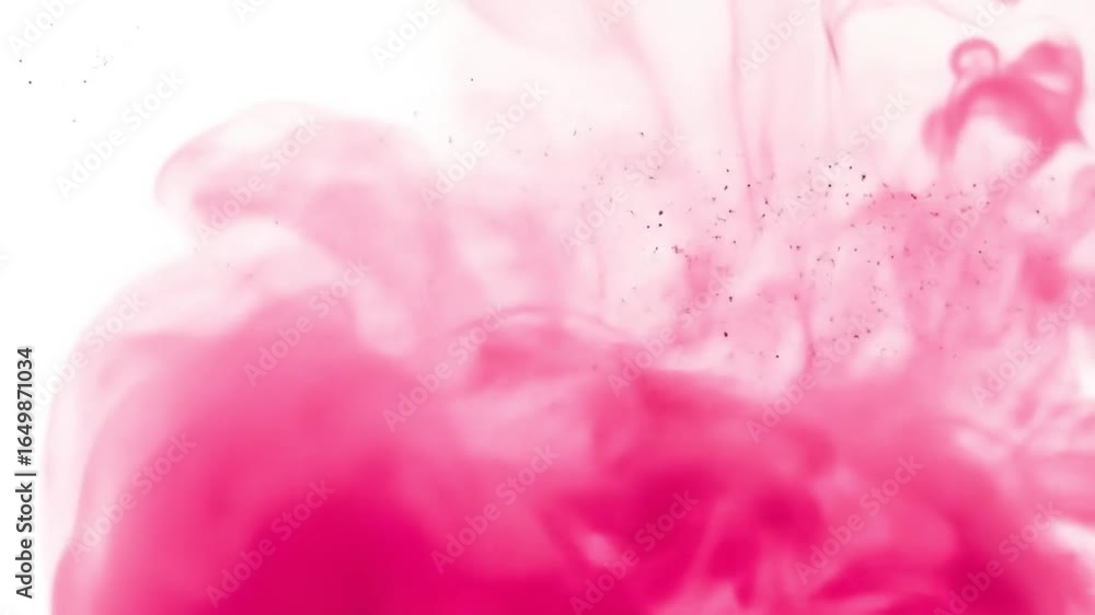 Poster pink cloud formation on white background with soft edges and diffused light creating a dreamy effect
