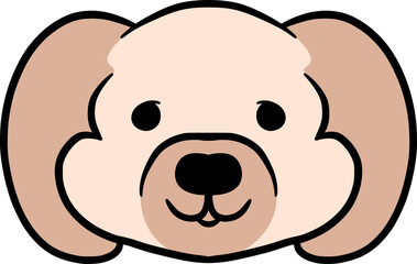 Fototapeta premium Cute Dog Face Character Illutration