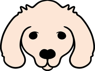 Cute Dog Face Character Illutration