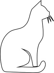 Line art cat vector, perfect for Halloween, feline branding, and mystery-themed artwork.