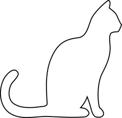 Cat outline vector illustration for dark fantasy, Halloween, and animal logo designs.