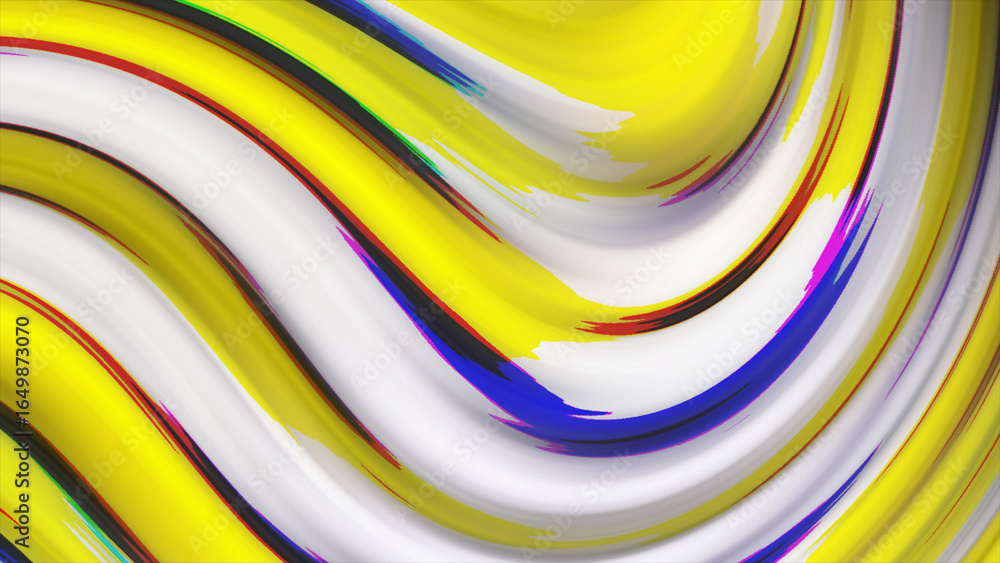 Poster abstract colorful wavy liquid background in yellow color. modern colorful wallpaper. 3d rendering. g