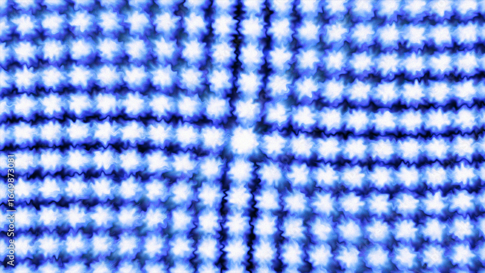 Poster abstract background from a white grid of circles with blue edges. the white circles are like wavy cl