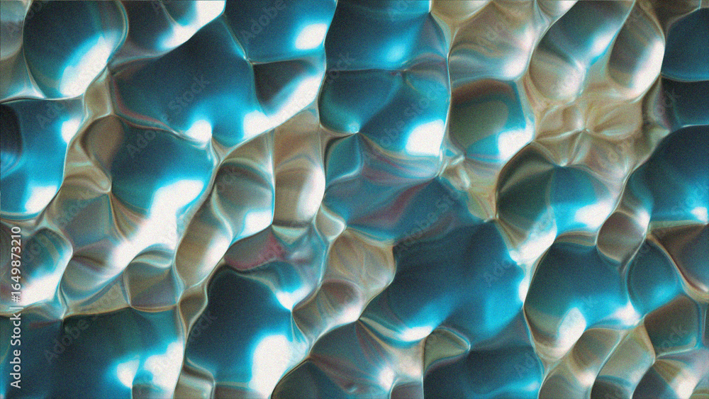 Poster coral abstract gradient surface waves. liquid marble texture. animation with grain effect. abstract 