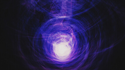 Abstract hypnotic dark purple color vortex waves. Abstract motion graphic swirl neon lights aura and rotation fancy pattern light, dynamic dj material.