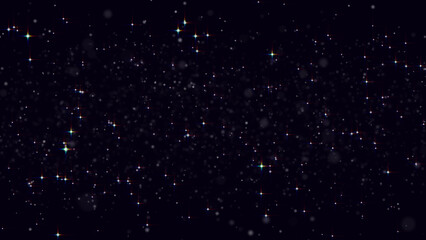 Sparkling star in dark space for video overlay effect. Abstract glitter texture animation for video background
