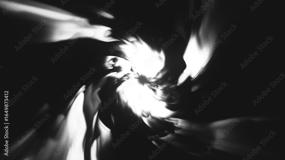 Poster abstract motion background with rotating hypnotic monochrome spin. imitation of noise effect and old