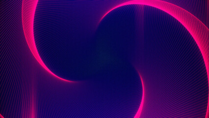 Beautiful Abstract Lines of Triangles Moving. Background Futuristic twisted Tunnel with Neon Lights. Animation 4K  pink bright spectrum. Live wallpaper motion graphics