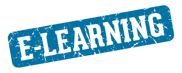 e-learning rectangular sign. e-learning stamp