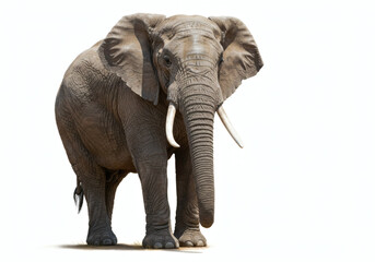 Obraz premium Isolated african elephant standing front view wildlife animal large mammal safari