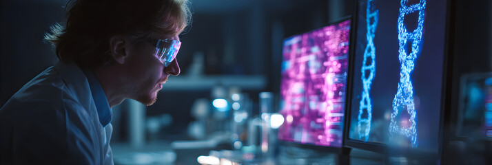 Genetic Research Scientist Analyzing DNA