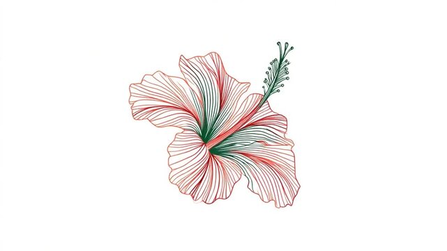 Line art hibiscus flower design