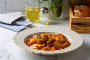 Turkish Food Leek with Meat - Etli Pirasa.