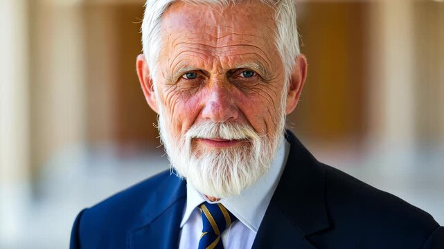 Distinguished Gentleman: A striking portrait of an elegant man with a distinguished appearance. The focus is on his refined features and the air of dignity. 