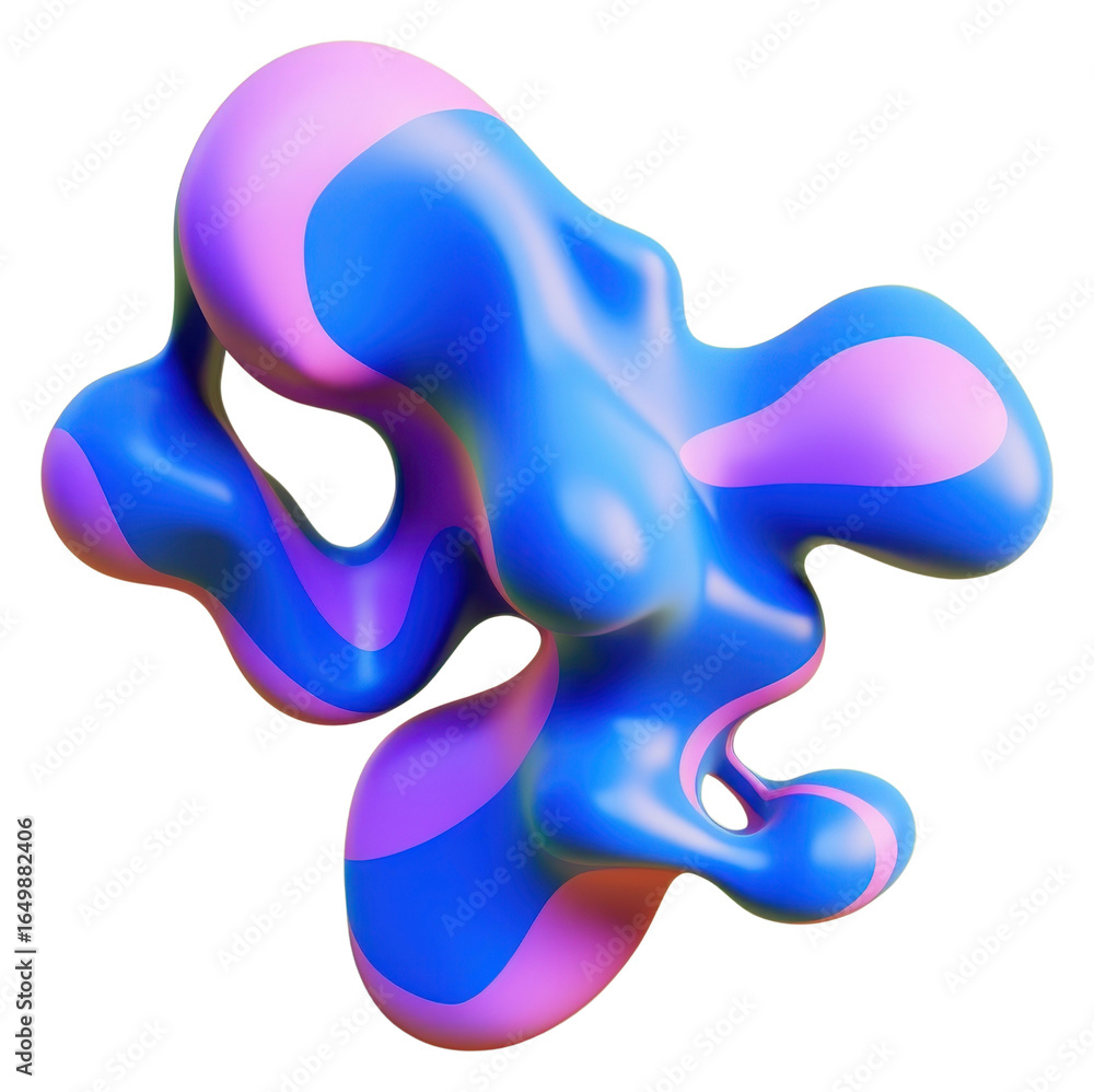 Poster png 3d render of abstract fluid shape represent of basic shape graphics balloon purple.