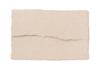 Fototapeta premium Weathered beige paper featuring ragged edges, layering transparently for textural graphic design elements and creative compositions