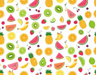 Seamless background with fruits