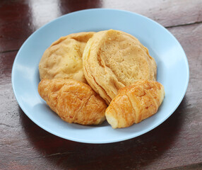 Delicious bread on a plate