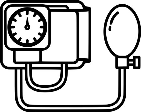 black line art blood pressure monitor clip art preview