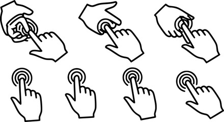 Multi-touch gesture outline vector
