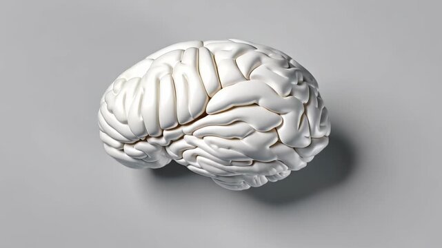 Brain: An artistic and detailed depiction of a human brain in a unique visual style, showcasing its complex form and anatomical structure.