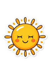 Cute yellow smiling sun with round blush cheeks

