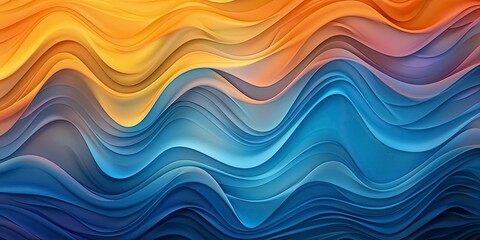 Abstract blue and orange wave background, digital art, website design