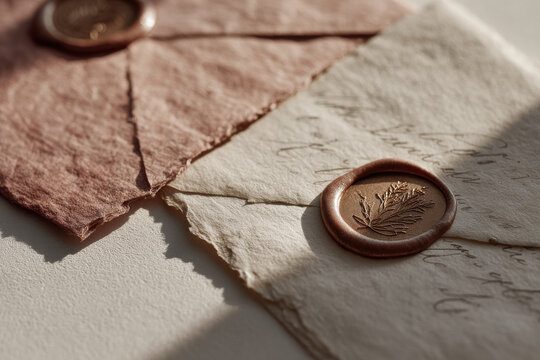 old letter sealed in christmasthemed envelope featuring beautiful wax seal