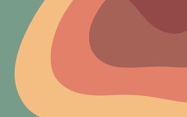 Groovy abstract wavy layered background with multiple colors.