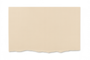 Torn beige paper strip featuring transparent background, ideal for graphic design layouts and creative compositions