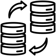 data transfer icon isolated on white background. vector illustration icon for data Science technology and other business