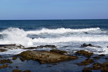 日本海の荒波 山形県庄内海岸