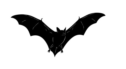 Fototapeta premium elegant black bat silhouette transparent background for minimalist designs