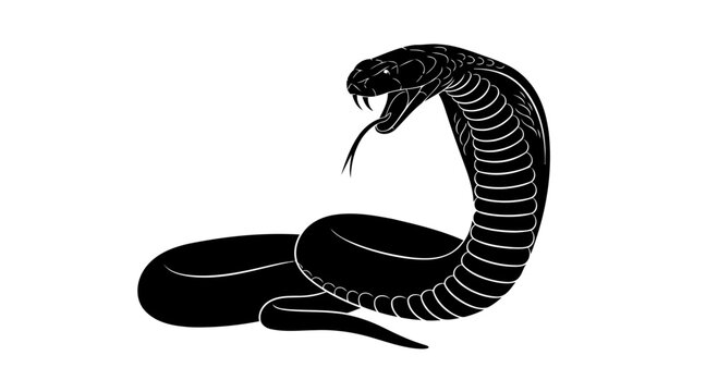 dramatic black cobra silhouette transparent background for product photography