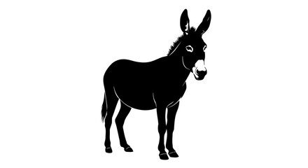 Fototapeta premium elegant black donkey silhouette transparent background for minimalist designs