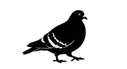 Obraz premium elegant black pigeon silhouette transparent background for modern designs