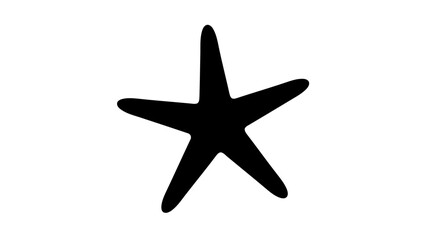 Fototapeta premium elegant black starfish silhouette transparent background for minimalist designs