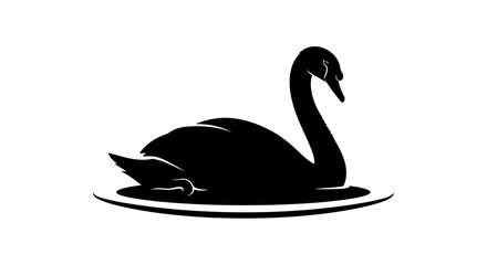 elegant black swan silhouette transparent background for modern designs