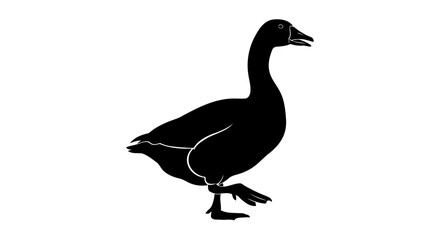 elegant goose silhouette transparent png for design projects logos