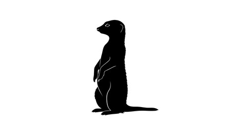 Fototapeta premium elegant meerkat silhouette transparent background for versatile design