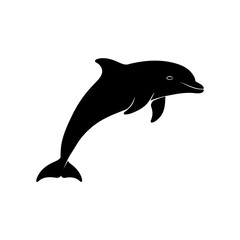 Fototapeta premium leaping dolphin silhouette transparent vector for design projects
