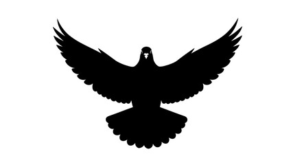 majestic black dove silhouette transparent background for modern designs