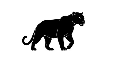 Obraz premium majestic black panther silhouette transparent vector for modern designs