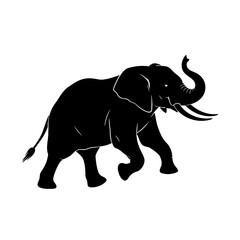 Obraz premium majestic elephant silhouette transparent vector for minimalist designs
