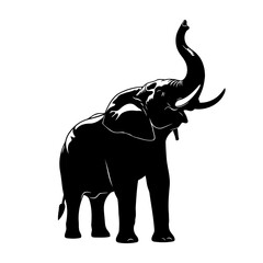 Obraz premium majestic elephant silhouette transparent vector graphic for modern designs