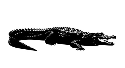 powerful crocodile silhouette transparent vector for modern designs