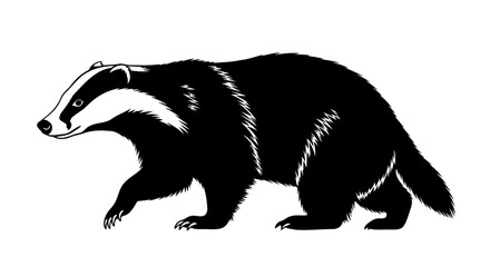 transparent badger silhouette striking black vector for minimalist designs