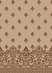 damask traditional floral border pattern vector seamless, elegant damask traditional floral border pattern vector for wallpaper, classic damask traditional floral border pattern vector background
